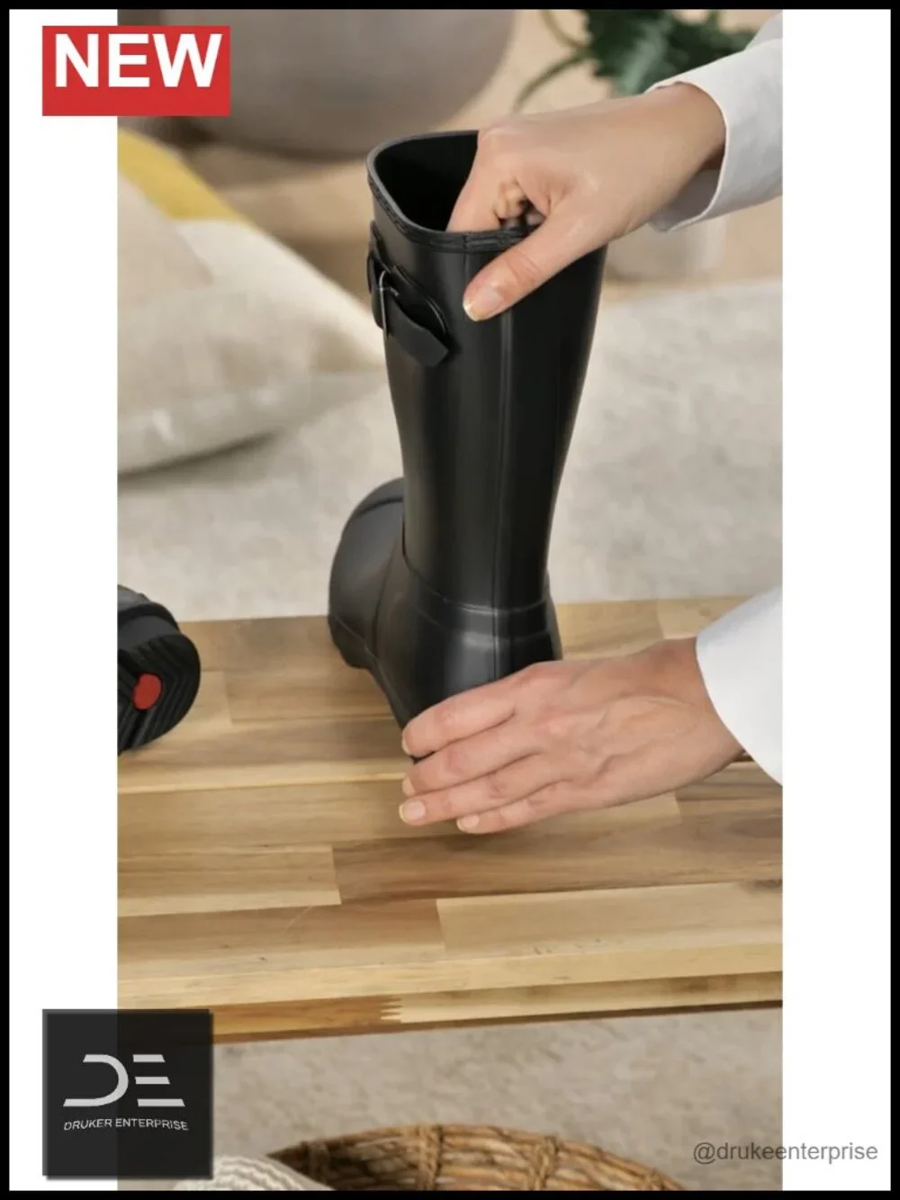 Women's Waterproof Rain Boots Short Calf High Pull-On